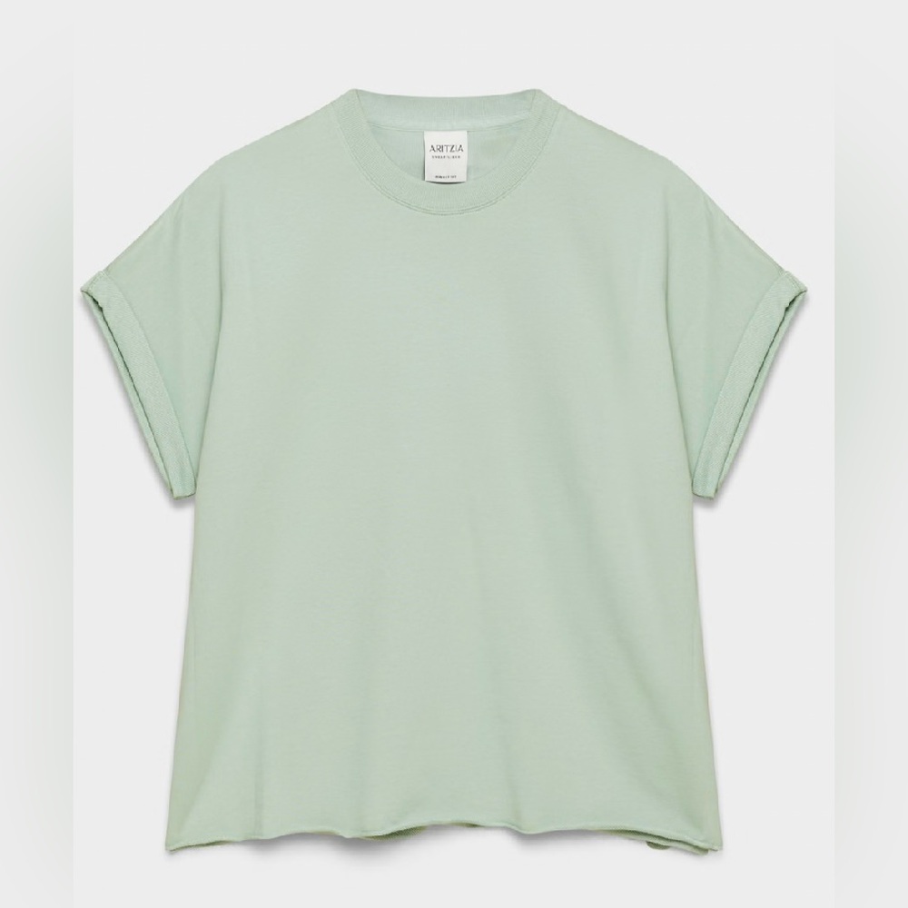 Aritzia Terry Sweatfleece Mega Rolled T-shirt, large
